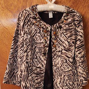 Chico's Bejeweled 3/4 Sleeve Jacket